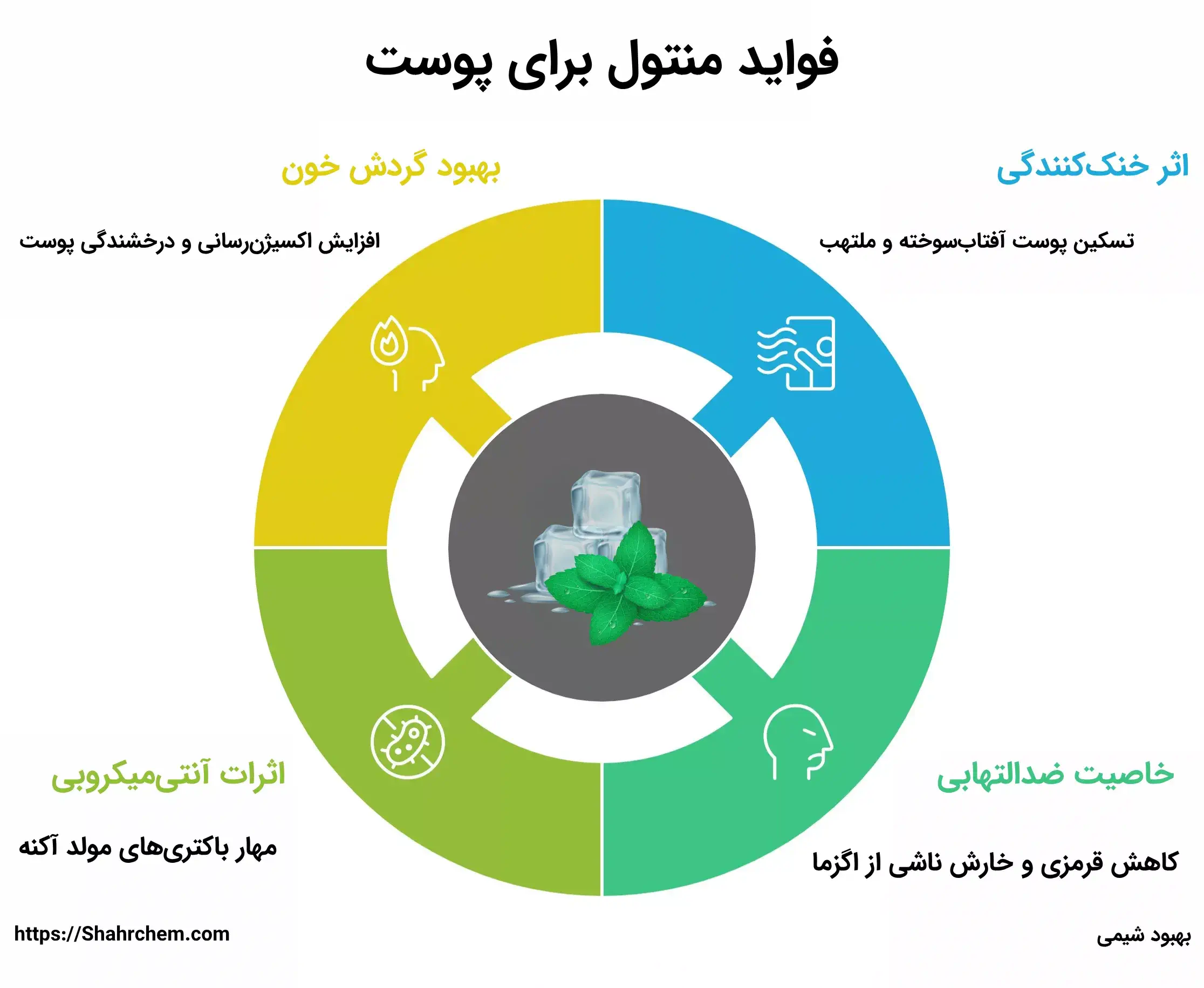 خواص و فواید منتول برای پوست