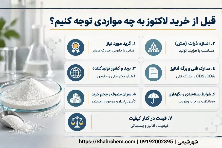 قبل از خرید لاکتوز به چه مواردی توجه کنیم؟